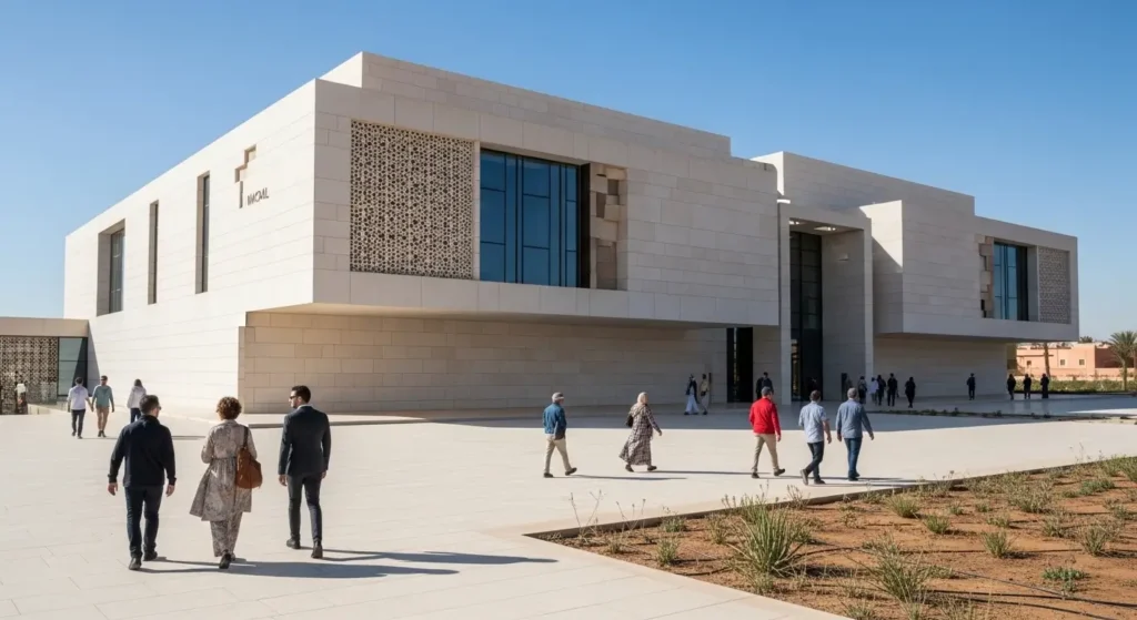 Façade du musée MACAAL à Marrakech, institution d'art contemporain africain au Maroc
